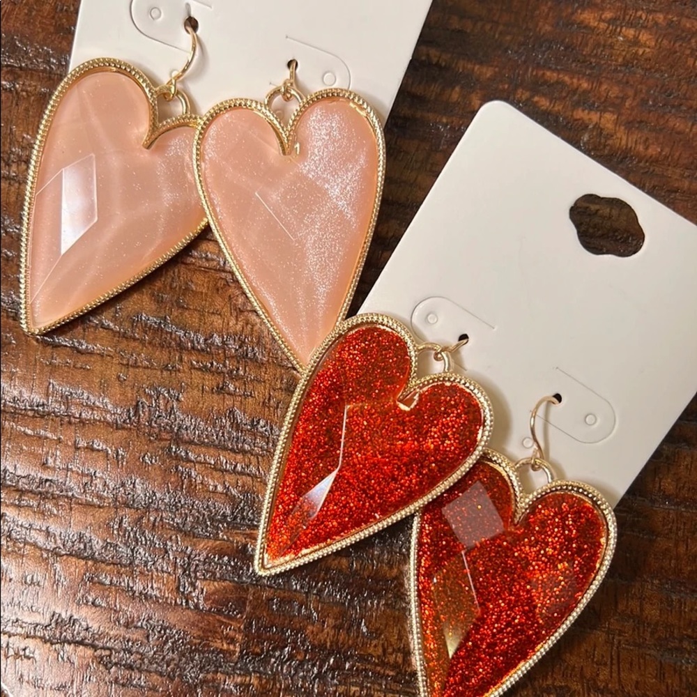 Glitter Valentine’s Day Heart Earrings